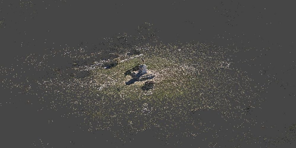 Avant la modélisation le drone crée une nuage de points.